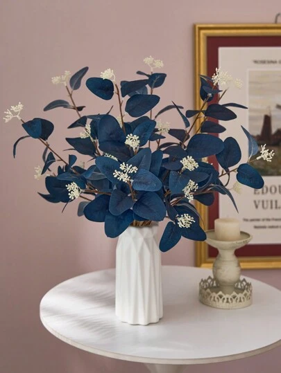 1pc/3pcs Silk Artificial Eucalyptus Stems Fake Eucalyptus Stem With Leaves Berries Greenery Plants Branches Floral Decorations For Vase Filling Wedding Party Home Flowers Arrangement Boho Decor, Valentine Day, Gift Gifts Birthday Graduation