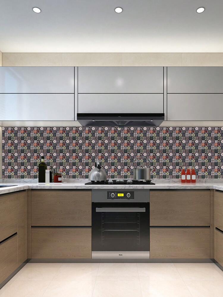 6pcs Bathroom/Kitchen Backsplash Removable Wall Stickers, Home Decor Vinyl Waterproof Self-Adhesive Tile Stickers, DIY Wall Art Decals, 3.94/5.91/7.87 Inches,Food,,Kitchen,Travel,Kitchen Items,Kitchen Tools,Kitchen Things. - Multicolor - View 5