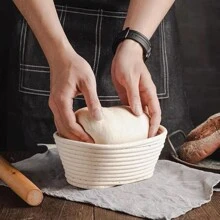 1pc Oval Bread Proofing Basket Liner. Wicker Bread Proofing Basket Liner, For Drying And Storage. - White - View 8