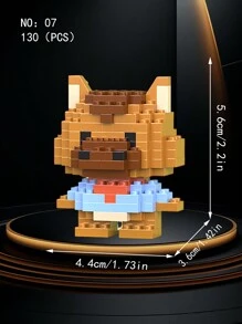 1pc Small Particle Forest Animal Series Building Blocks Toy, Micro Creative Cartoon Animal Model Assembly Toy, Includes Lion, Goat, Chicken, Elephant, Hamster, Penguin, Horse, Crocodile, Rhinoceros, Deer, Bear, Tiger And 12 Styles. Cute Mini Decorative Item, Suitable For Home, Party, Office Decor. Best Birthday Holiday Gift For Friends, Room Decoration. - Multicolor - View 16