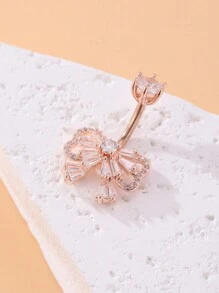 1pc Zirconia Bow Navel Piercing - a belly button ring - View 13