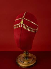 1 件中东风格别致夸张金铜复古时尚头饰，适合外出、聚会、日常佩戴、圣诞节、送给女性、女朋友、父母的礼物