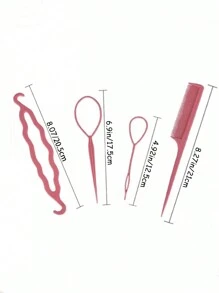 Set de 4/16 peines, herramientas para colas de caballo, pasadores de metal para trenzar el cabello, peines con punta para niñas y mamás, accesorios de peinado para uso diario