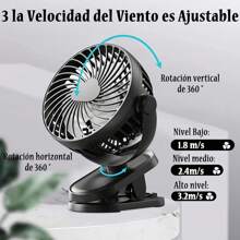 USB Ventilador de Escritorio,Ventilador de Mesa con Viento Fuerte, Funcionamiento Silencioso Mini Ventilador Portátil para la Mesa y el Escritorio del Dormitorio - Negro - Ver 4