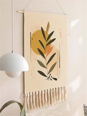 1 件清新艺术图案设计印花流苏挂毯，50x70 厘米（19.7 英寸 X27.6 英寸），纺织壁挂装饰，适用于客厅/卧室/办公室/派对，附带悬挂配件，房间装饰，家居装饰，墙壁艺术，房间用品，卧室装饰，壁挂