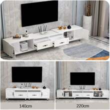 Rack Mueble Tv  Estilo Vintage Minimalista Moderna Ajustável - Blanco - Ver 2