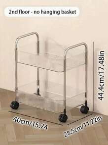 1 件 4&3&2 层家用透明可移动化妆品小推车收纳架，大容量多功能浴室整理展示架，浴室配件户外装饰 - 透明 - 查看 13