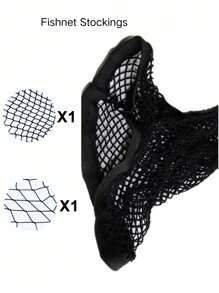 2雙女士黑色網紗襪，性感內衣，女式緊身網眼褲，高腰彈性長筒襪，透視網眼絲襪，黑色打底褲，適宜所有季節使用 - 黑色 - 查看 9