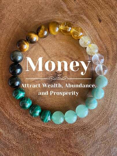 1 件 8 毫米虎眼石天然珠子男士手链 - 象征着健康、和平、保护和好运，是送给家人、朋友、圣诞节、新年、情人节节日礼物的完美礼物