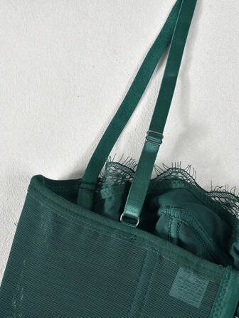 1 pieza Corpiño de encaje Corsé lindo Parte superior para mujer Parte superior sexy para salir, fiesta, club con hebilla