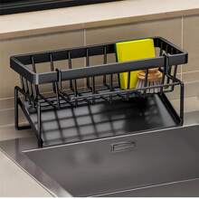 1pc Kitchen Sink And Bathroom Organizer Rack, Sponge Holder For Faucet, Soap, Brush, Towel, Scrubber Drain Storage, For Household Essentials,Kitchen,Summer Beach Party,Food,Camping,Organizer,Room Decor,Kitchen Items. - Multicolor - View 6