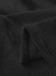 Ultra-Soft Bluelander 1-Piece Flannel Double Blanket - Black - View 4