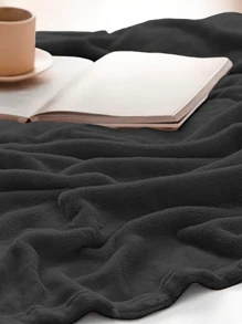 Ultra-Soft Bluelander 1-Piece Flannel Double Blanket - Black - View 7