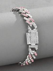 For Women Men Punk Hip Hop Style Rock Party Full Rhinestone Gorgeous Decor Bracelet Alloy Material For Party - Multicolor - View 7