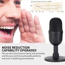 hellodigi USB Microphone Studio Professional Condenser Microphone For PC Computer Recording Streaming Gaming Karaoke Singing Mic Large Diaphragm Condenser Microphone - Black - View 2