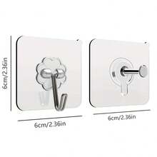 10 chiếc móc treo tường dính chắc chắn, không cần khoan, móc treo khung tranh, móc lưu trữ nhà bếp và phòng tắm, với 3 lớp cấu trúc nén gia cố để cầm chắc chắn hơn - Nhiều màu - Xem 2