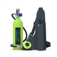 CHIKADIV C400 1L Diving Rebreather*1  Backpack*1 Portable Mini Diving Cylinder For 15-20 Mins Underwater Ideal For Recreational Diving And Emergency Rescue Birthday Gift Unisex Perfect For Swimming And Diving In The Summer