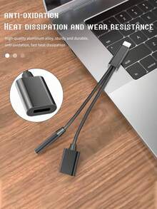 Gmobi 1包兼容iPhone耳機和充電器適配器2合1 Lightning轉3.5mm AUX音頻+ Lightning充電器轉接頭，兼容iPhone 14/13/12/11 Pro Max/Pro/Plus/Mini/XR/XS/8/7/6 Plus（無法打電話） - 黑色 - 查看 5