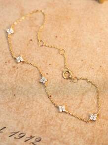 1 Pc 925 Pulseira de Prata Esterlina para Mulheres Pulseira da Moda Ouro 18K Adequado para Festa Feliz Páscoa Jóias Finas