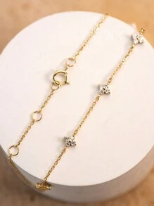 1 Pc 925 Pulseira de Prata Esterlina para Mulheres Pulseira da Moda Ouro 18K Adequado para Festa Feliz Páscoa Jóias Finas