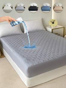 1件防水床笠，床垫罩，柔软舒适的床垫保护罩，深口袋防水床单，适用于单人床、双人床、特大号床、大号床，可机洗（不含枕套）