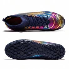 Zapatillas de fútbol sala antideslizantes, zapatillas de fútbol juvenil, zapatillas de entrenamiento para interiores y exteriores - Negro - Ver 4