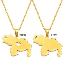 1pc Map Pendant Necklaces Stainless Steel Jewelry Jewellery
