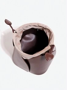 Kieszonka ze sznurkiem Płatki Nowy Kosz na warzywa Torba typu Bucket Niszowy design Torebka damska retro Damska torba na ramię z nitami zapobiegającymi zużyciu na dole, Nadaje się na wesela, wypoczynek, codzienne spotkania towarzyskie i festiwale