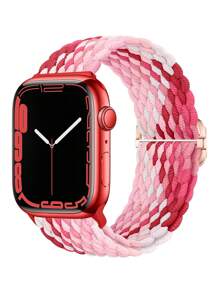 2件套红色弹力透气可调节编织表带和柔软可爱镂空硅胶保护壳，兼容 38/40/41/42/44/45/46/49mm，兼容 Series Ultra/SE/11/10/9/8/7/6/5/4/3/2/1 - 多色(無手錶) - 查看 5