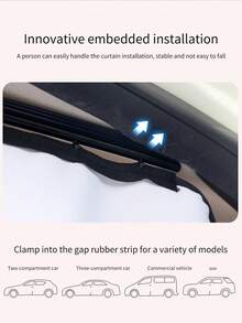 1pc Car Window Curtain: Track-Style Magnetic Sunshade For Car Windows, Providing Shade And Privacy Inside The Car. - Multicolor - View 6