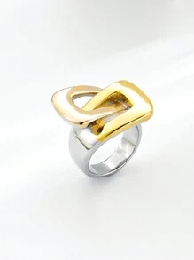 1 Stück schlichter und modischer Ring mit dreifacher Farbbeschichtung, Damenmodeaccessoire Geschenk, geeignet für den täglichen Gebrauch und Partys