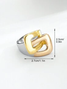 1 Stück schlichter und modischer Ring mit dreifacher Farbbeschichtung, Damenmodeaccessoire Geschenk, geeignet für den täglichen Gebrauch und Partys