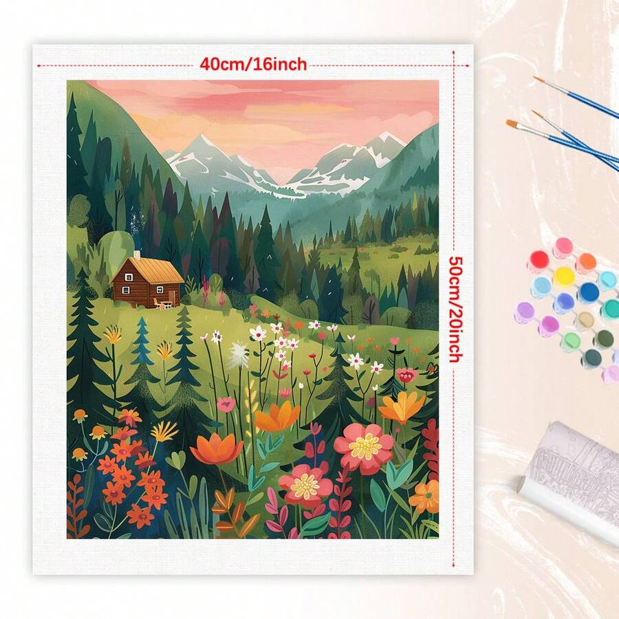 1pc Village Diy Painting By Numbers For Adults Kits Landscape Picture