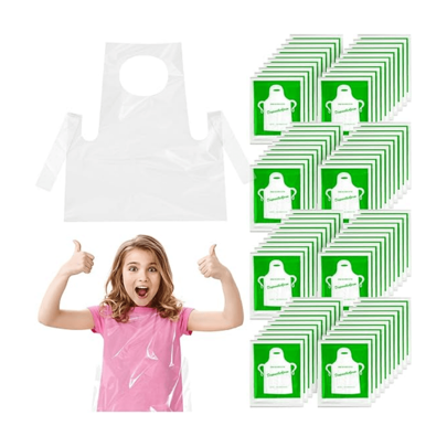 25/50/75/100/150 Pieces Disposable Aprons For Kids Aprons Kids Craft Aprons Kids Cooking Apron Disposable Paint Smocks Child Apron For Painting Child Art Apronkids Apron,Apron,Apron Kids