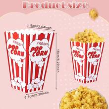 Cajas de papel para palomitas de maíz de 25 piezas, caja de palomitas de maíz con rayas rojas y blancas, contenedor de snacks para cine, bodas, carnavales, fiestas y suministros para festivales. - Multicolor - Ver 2