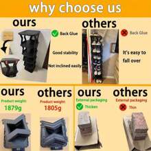 1 set Multi-Layer DIY Scaffale per scarpe, Scaffale per scarpe da bagno, Organizzatore per scarpe salvaspazio per soggiorno, Scaffale per scarpe montato sulla porta per l'ingresso. - nero - Visualizzare 7