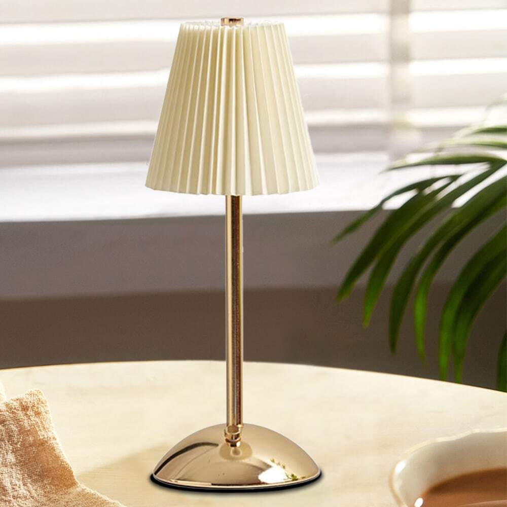 1 Portable LED Table Lamp, 3 Level Brightness Metal Cloth Table Lamp, 3