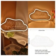 1PC 5V USB Halloween/Christmas/Valentine's Day Gifts Handmade Merry Christmas Santa Claus Gifts LED Wall Art Neon Sign Light For Gallery Studio Pub Club Party Room Shop Home Bar KTV Football Soccer Game Match Decoration Gifts