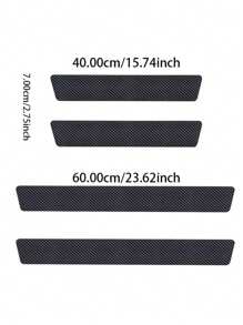 4 PCS Car Door Sill Protector, Door Sill Protector, Anti-Scratch Anti-Collision, Carbon Fiber Leather Front/Rear Door Sill Sticker, Decorative Car Door Protector, Car Interior Accessories