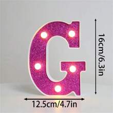 16cm Luci di lettere viola fai-da-te, lampada luminosa a numero a batteria di 6,3 pollici in plastica per decorazione di feste di matrimonio e compleanni a casa di moda
