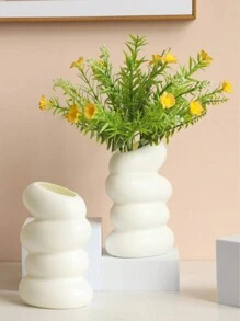 1 个不对称形状塑料花瓶 - 耐用、轻便且不易破碎。适用于电视柜装饰、婚礼、派对、家居装饰、厨房、客厅、卧室、生日礼物、DIY 插花、美学房间装饰、家庭聚会装饰、家居装饰、花瓶、中心装饰、桌面装饰