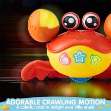 SYNCFUN Crawling Crab Baby Toy - Tummy Time Toy For Boys Girls, Interactive Big Crab Toy With Intelligent Sensor, Lights Buttons, Dancing Crab Auto-Avoiding Obstacles, Gift For Toddlers - متعدد الألوان - مشاهدة 6