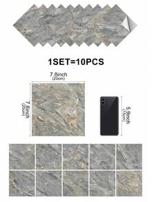 10入裝/包水晶膜PVC自粘可移除大理石圖案家居裝飾壁紙，適用於DIY健身房宿舍客廳浴室臥室牆壁，櫥櫃，酒櫃，桌子，門美化 - 彩色 - 查看 28