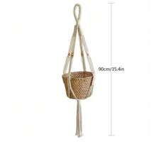 Giỏ treo cây cảnh phong cách Bohemian, dây thừng đan thủ công dùng để đựng cây xanh trong nhà, lưới trang trí treo cây cảnh. - Như thể hiện trong hình ảnh - Xem 16