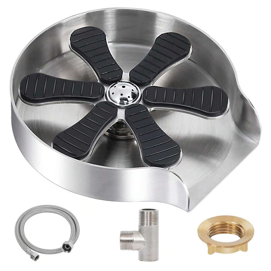 American Standard Glass Rinser - Metal - Glass Rinser For - Kitchen Sinks - Bottles Washer For Sink, Touch On Kitchen Sink Faucets, Cup Cleaner, Stainless Steel, Bar Kitchen Sink Accessories - Silver - View 1