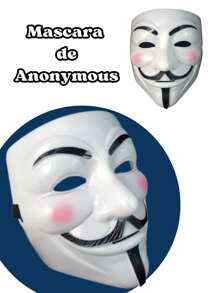 2pz Mascara de Diximus V para máscara Vendetta Anonymous Guy Fawkes Máscara de Hallowee - Blanco - Ver 1