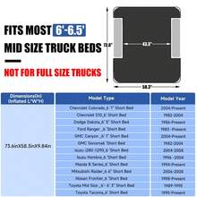 Inflatable Truck Bed Air Mattress For 6'-6.5' Full Size Mid-Size Short Truck Bed Pickup Camping Air Mattress Blow Up Pick Up Truck Tent Air Bed For Outdoor Travel Camping With Pump And Carry Bag - 黑色 - 查看 2