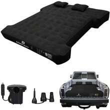 Inflatable Truck Bed Air Mattress For 6'-6.5' Full Size Mid-Size Short Truck Bed Pickup Camping Air Mattress Blow Up Pick Up Truck Tent Air Bed For Outdoor Travel Camping With Pump And Carry Bag - 黑色 - 查看 1