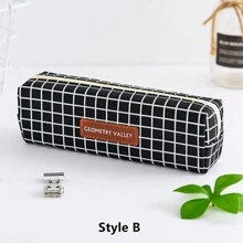 1 件装简易铅笔盒文具袋学生笔筒可爱个性化收纳袋 - 彩色 - 查看 7