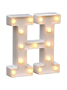 Decorative Letters With Bluelander LED Lights (AA Batteries Included) - H - 查看 5